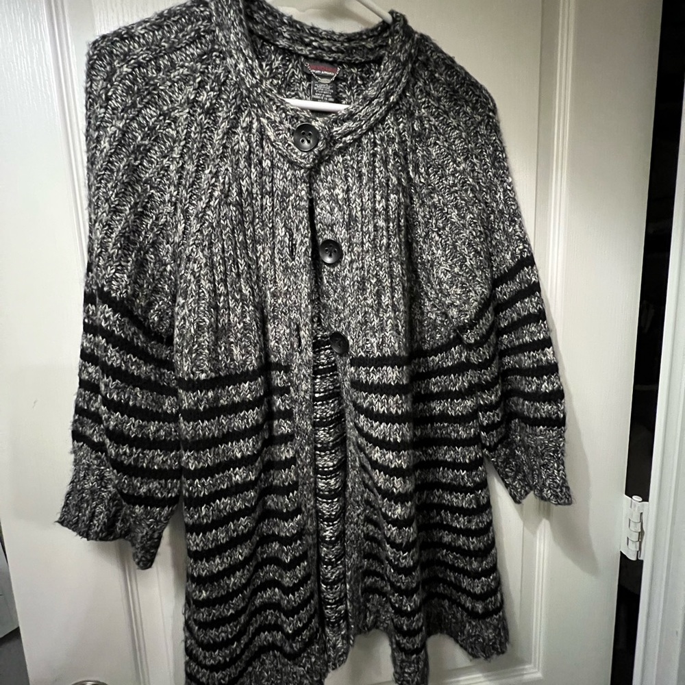 Gray and black sweater with stripes by Devoted Luxury Apparel